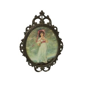 Himark Wall Art Unisex OS Gold Vintage Italian Ornate Brass Frame Portrait Print